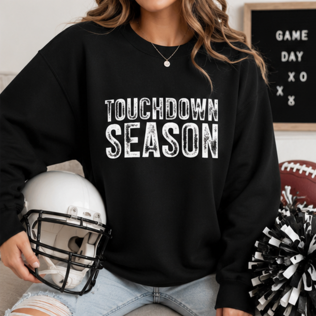 Touchdown Season Women's Football Sweatshirt | Cozy Game Day Crewneck Pullover