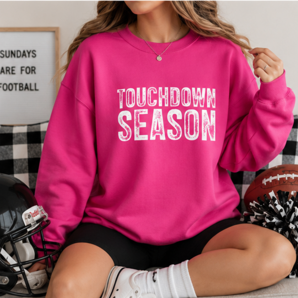 Touchdown Season Women's Football Sweatshirt | Cozy Game Day Crewneck Pullover