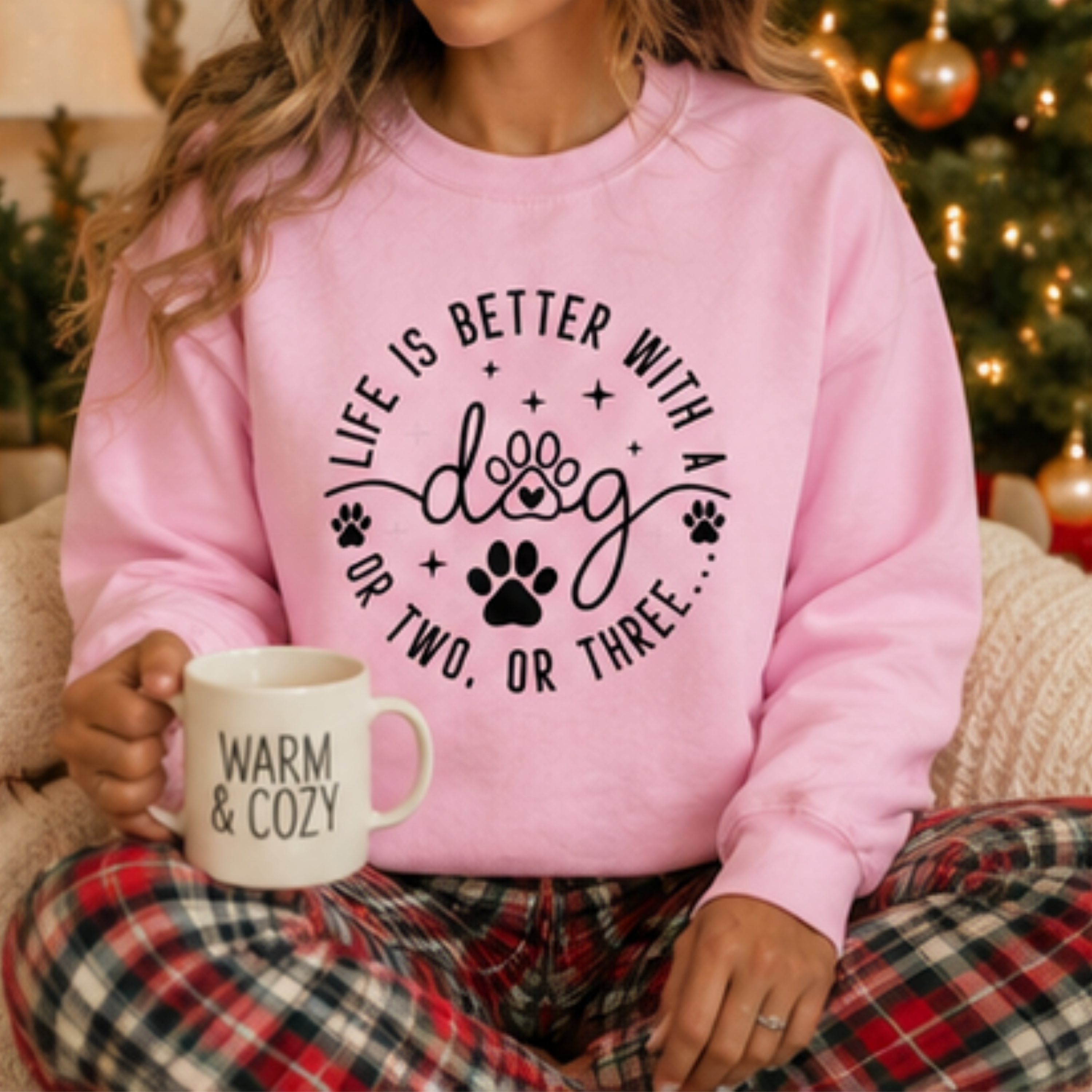 Life Is Better With a Dog Crewneck Sweatshirt | Funny Dog Lover Sweatshirt