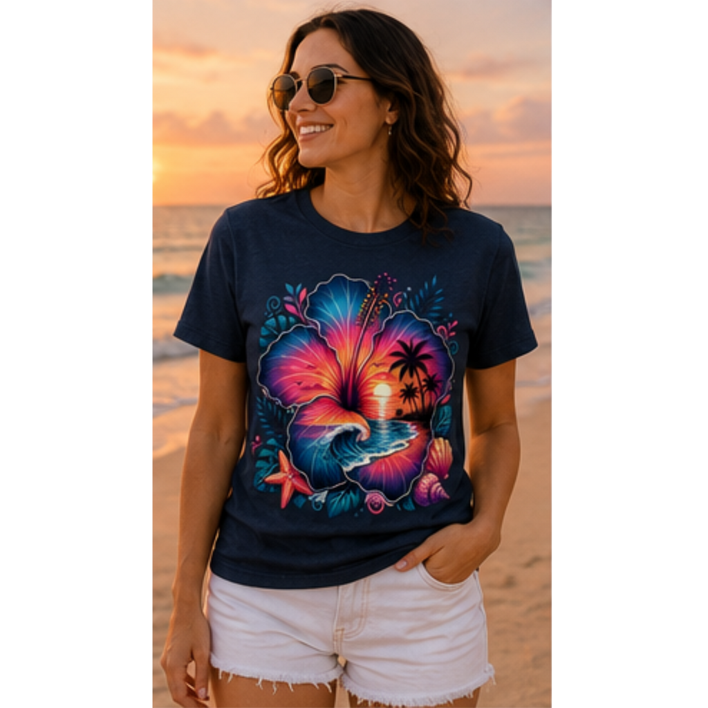 Tropical Hibiscus Beach Shirt