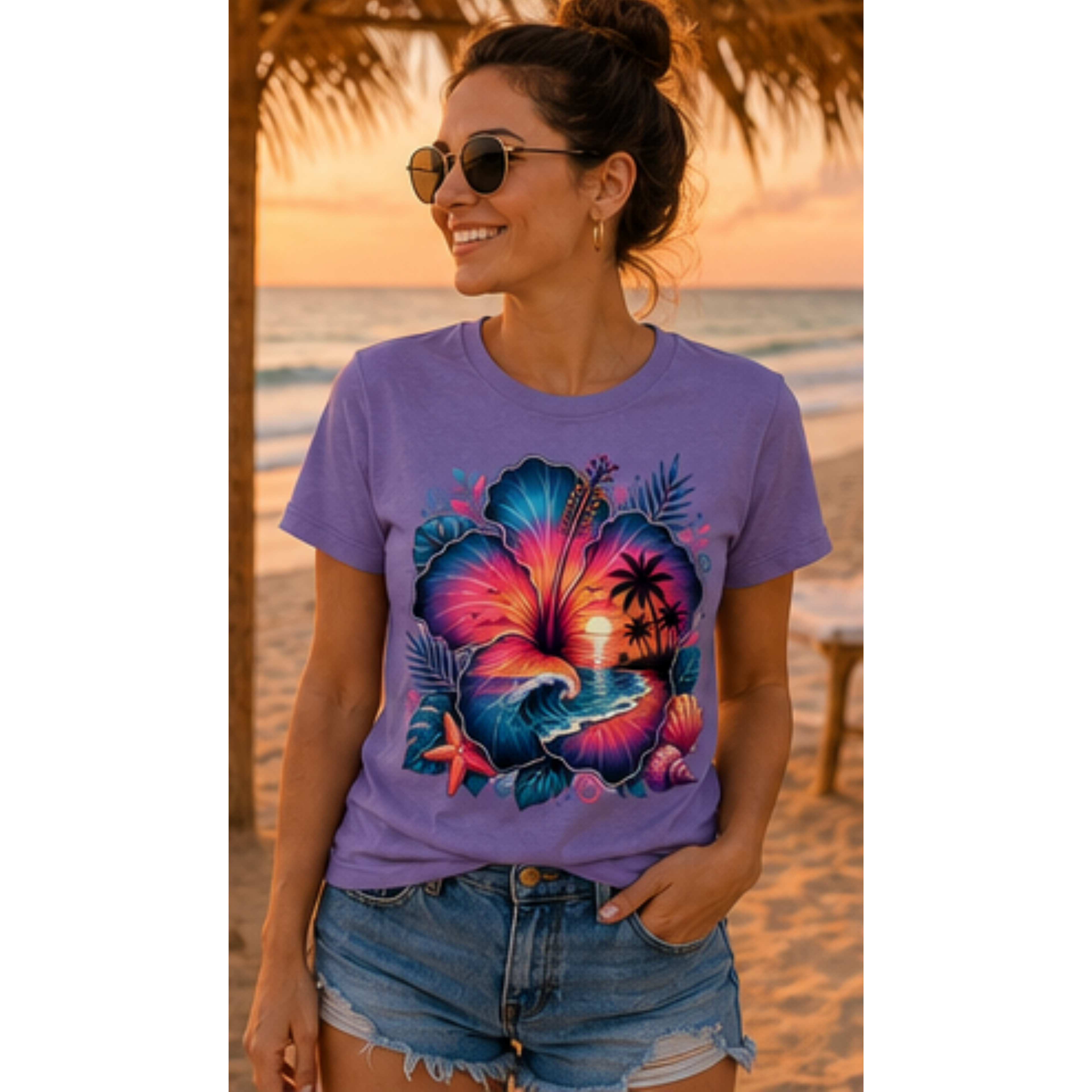 Tropical Hibiscus Beach Shirt