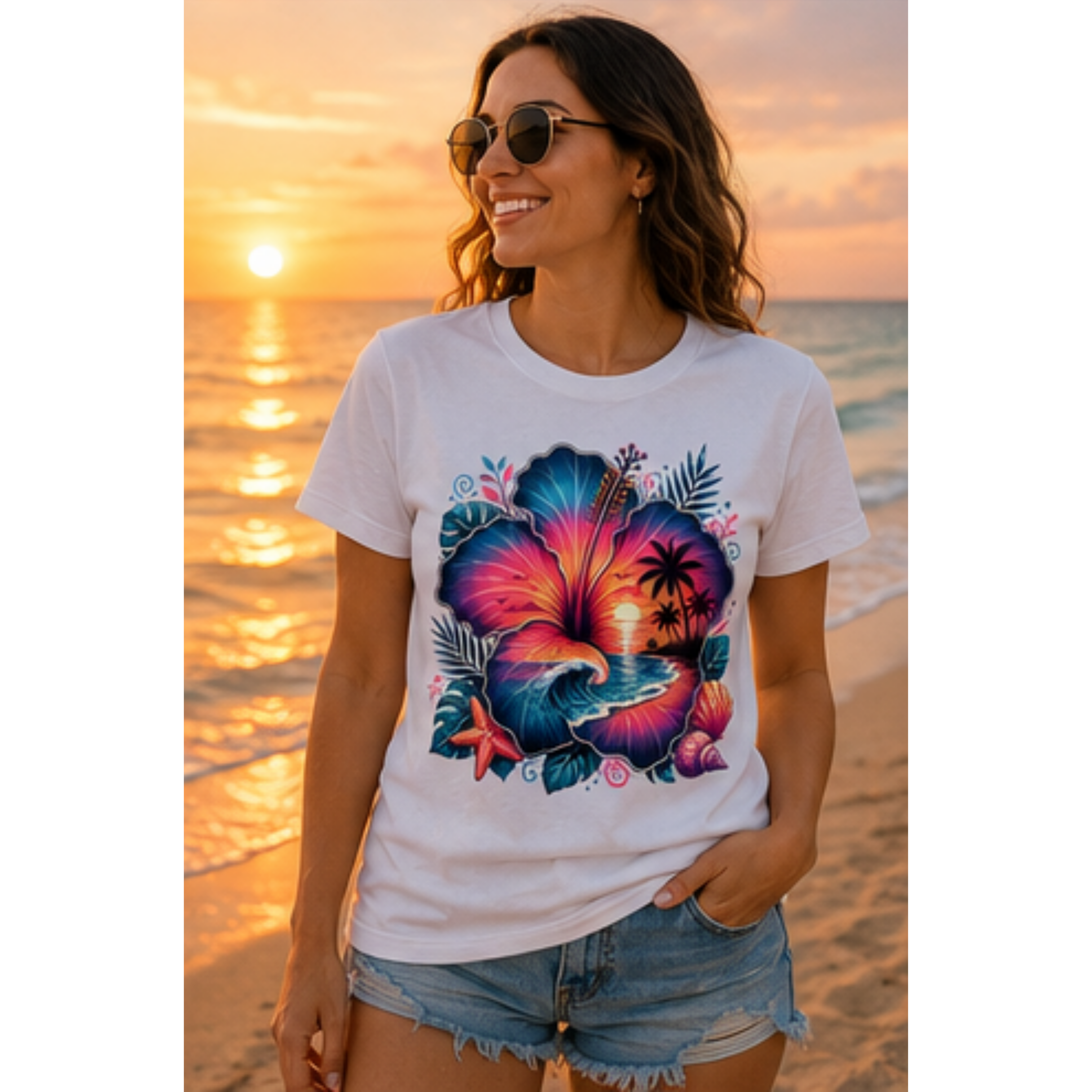 Tropical Hibiscus Beach Shirt