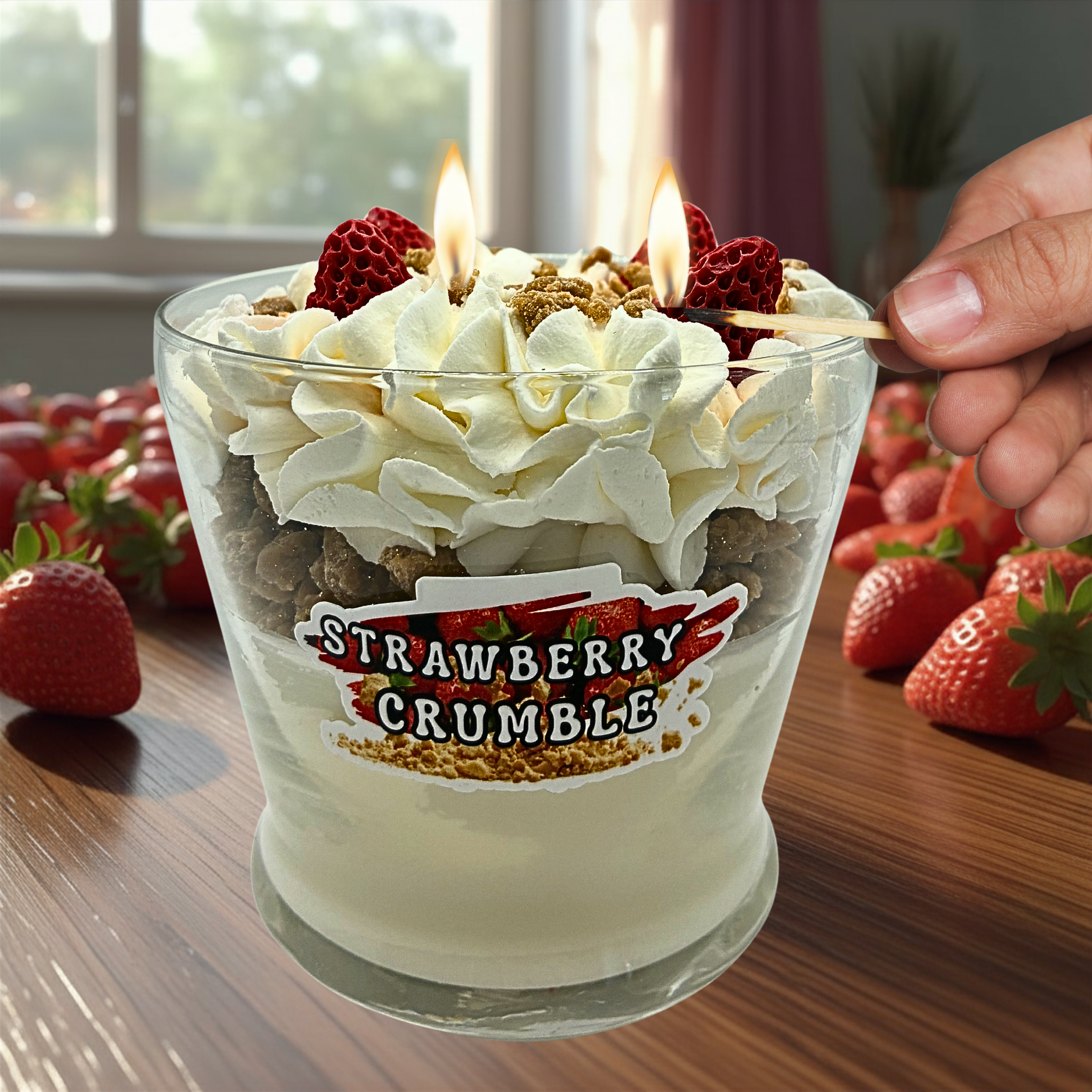 Strawberry Soy Wax Specialty Dessert Candle