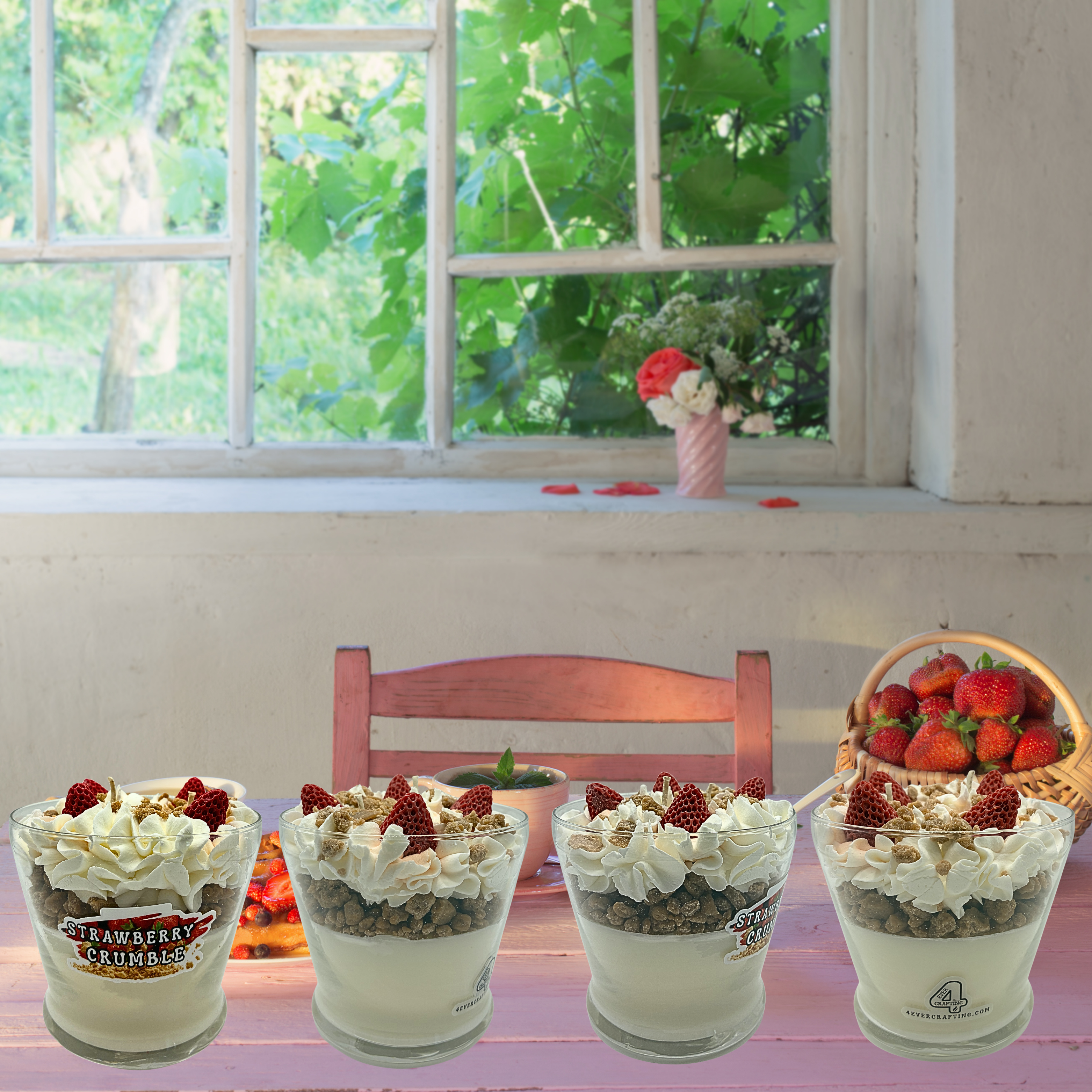 Strawberry Soy Wax Specialty Dessert Candle