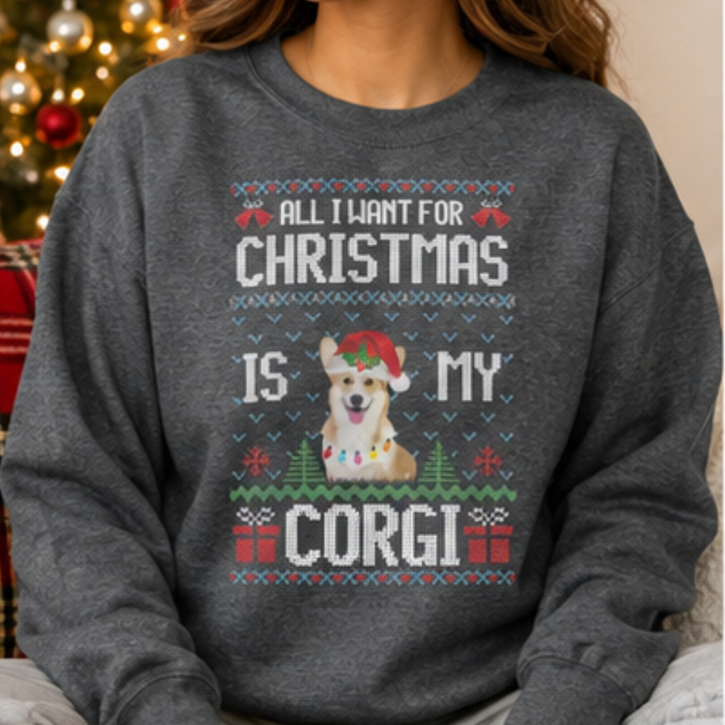 All I Want for Christmas Is My Corgi Women's Christmas Sweatshirt