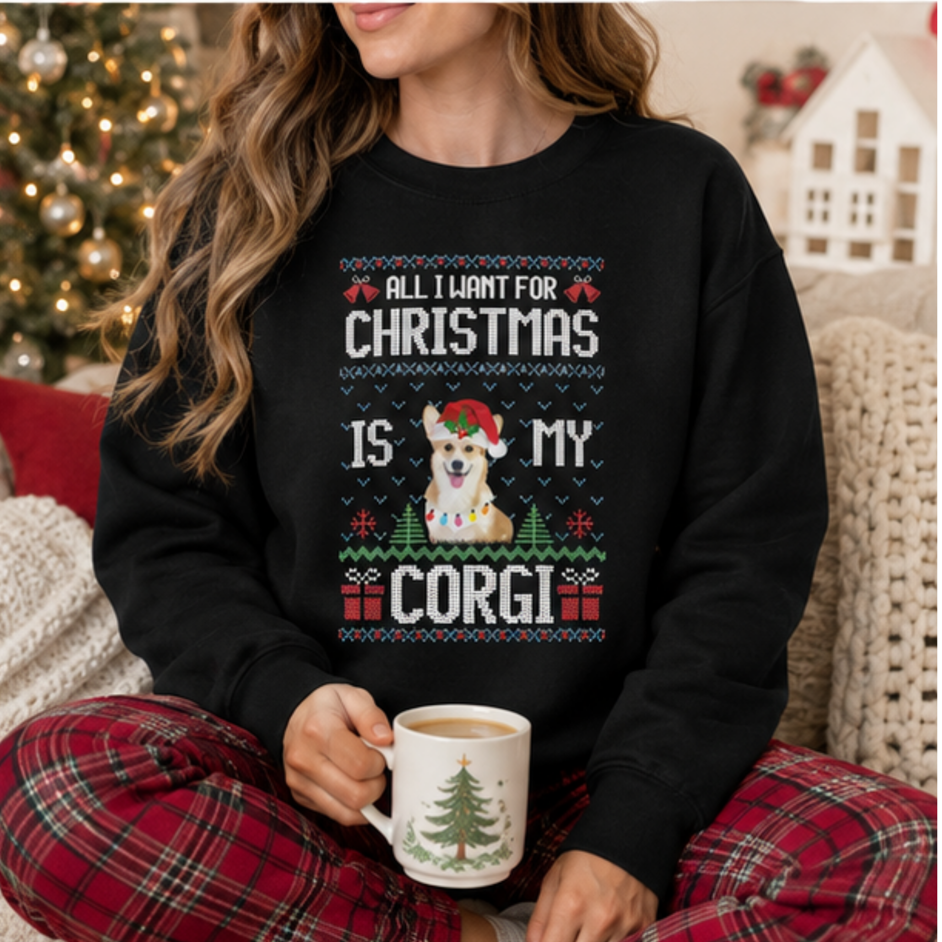 All I Want for Christmas Is My Corgi Women's Christmas Sweatshirt