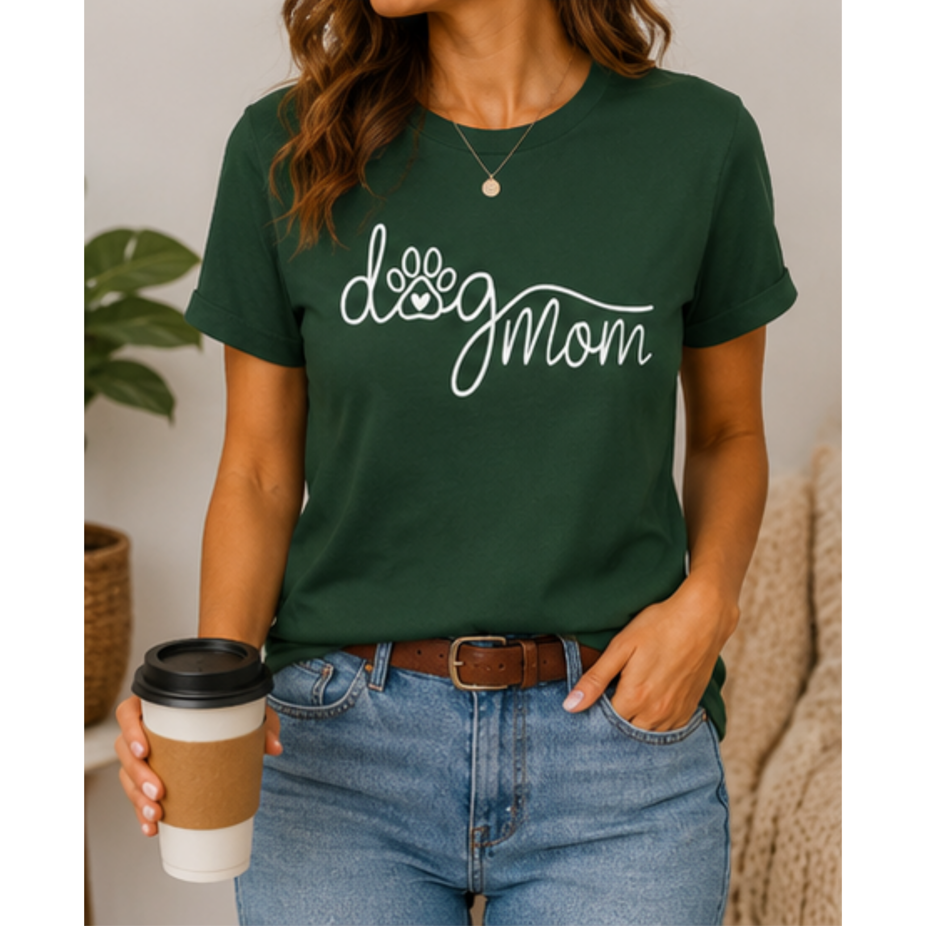Dog Mom Paw Print T-Shirt | Cute Pet Lover Shirt | Dog Mom Graphic Tee | Gift for Dog Owners