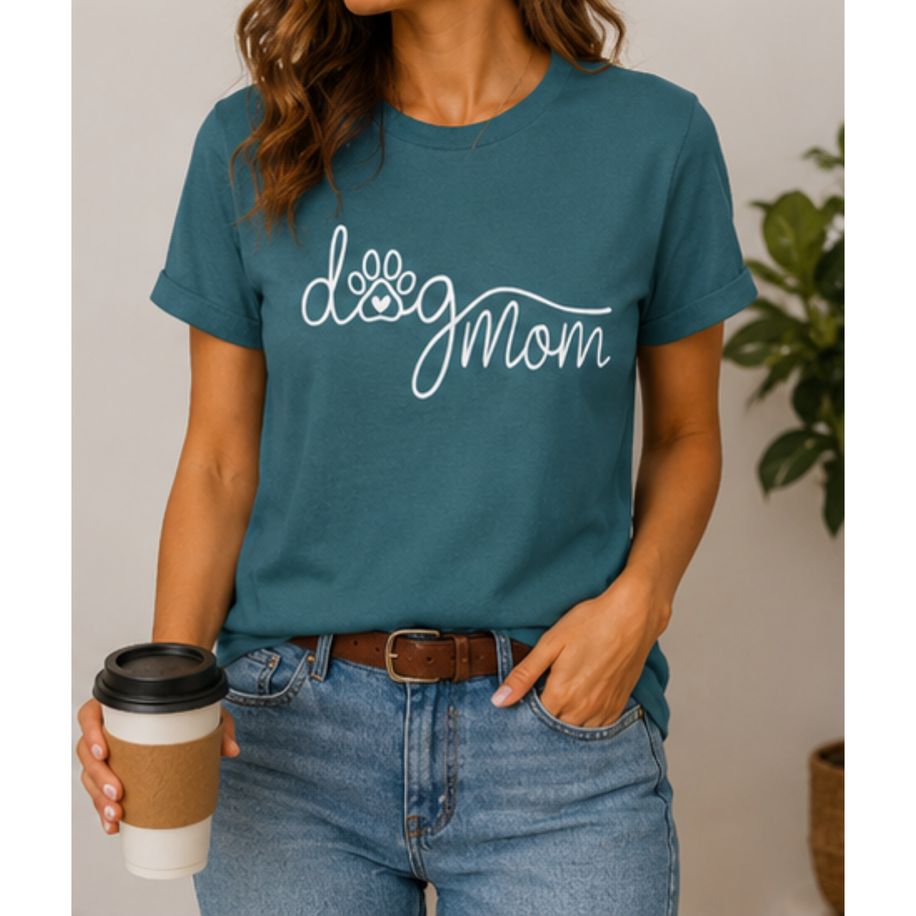 Dog Mom Paw Print T-Shirt | Cute Pet Lover Shirt | Dog Mom Graphic Tee | Gift for Dog Owners