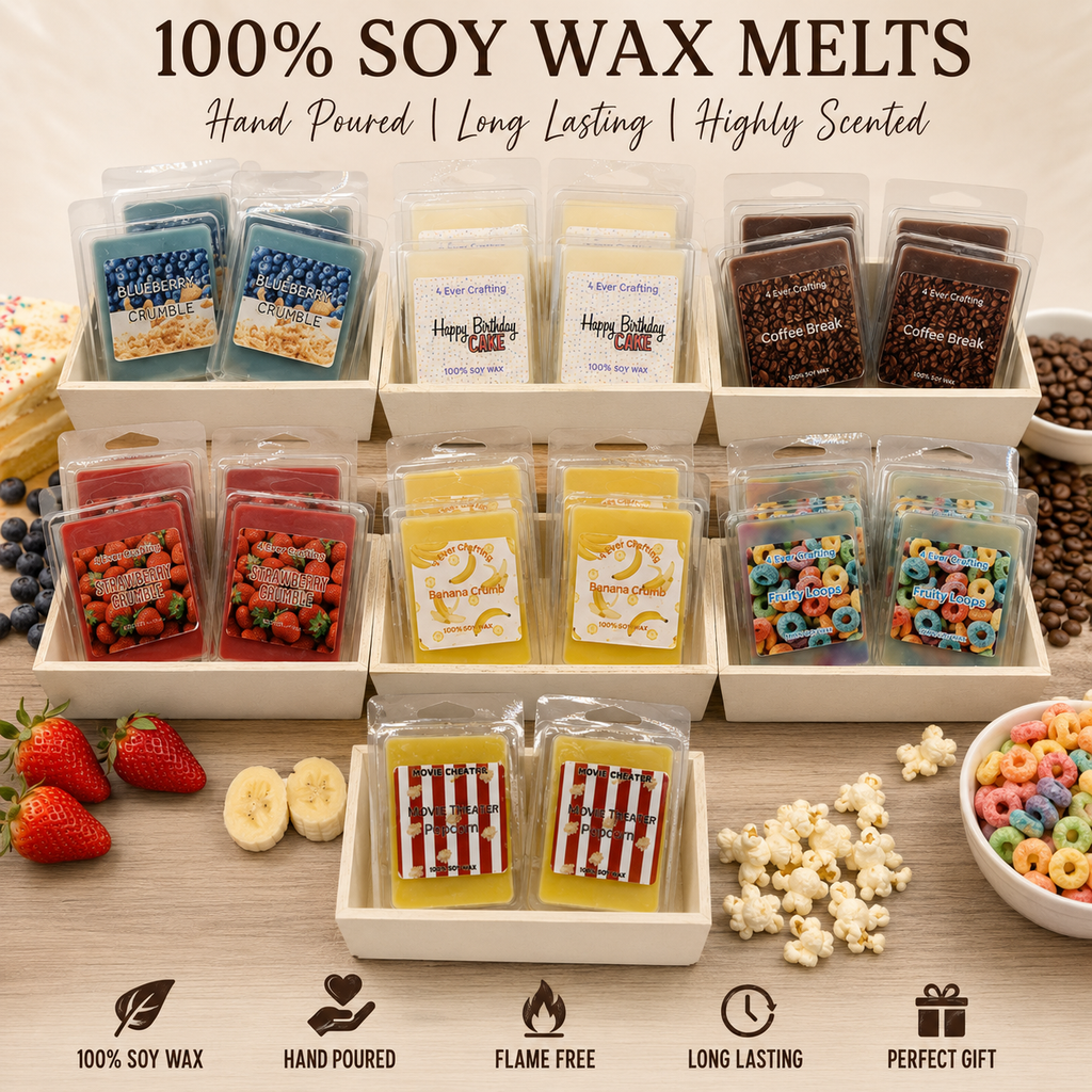100% Soy Wax Melts | Handmade Wax Melts | Clean Fragrance | Strong Long-Lasting Home Scent