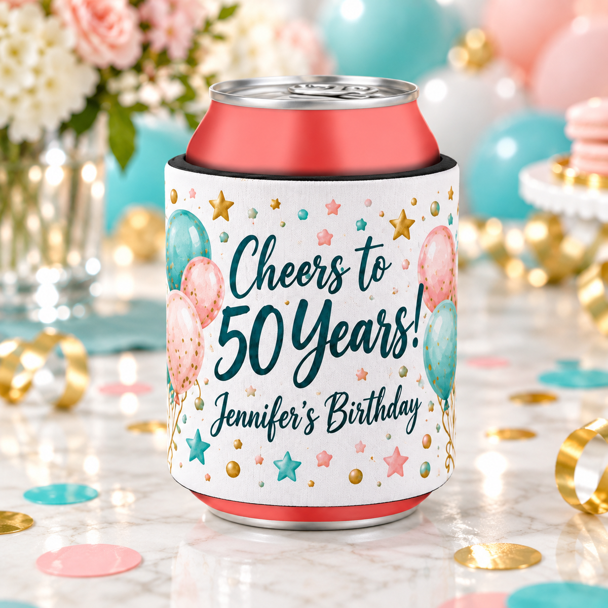 Personalized birthday slap koozie