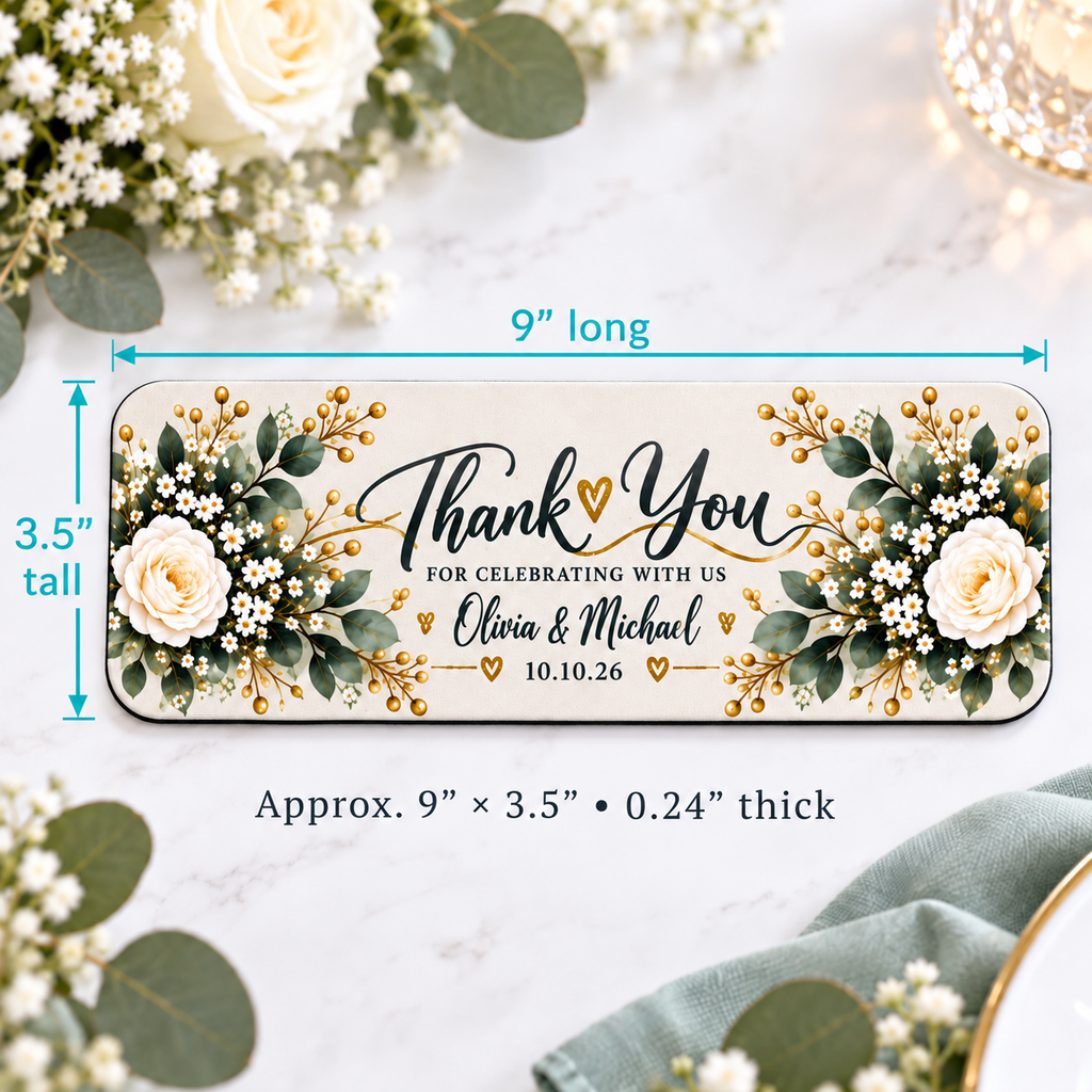 Slap koozie approximate dimensions 9 by 3.5 inches and 0.24 inches thick