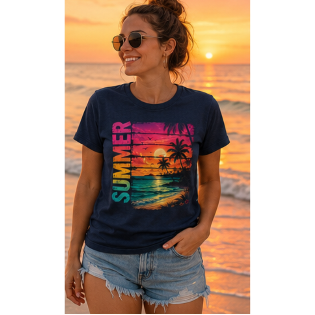 Summer Beach Sunset Shirt for Women